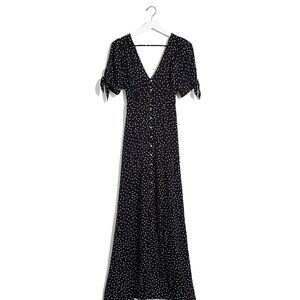 Easy EXPRESS x Karlie Kloss Black White Polka Dot Maxi Dress, Sz 6